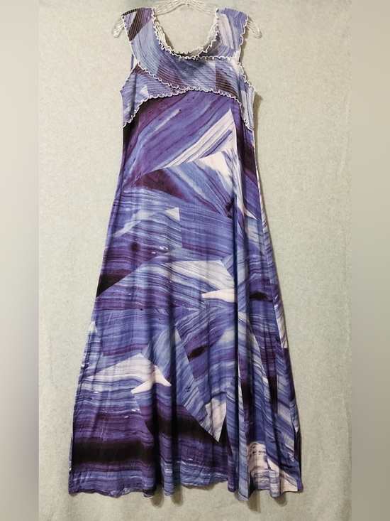 Soft Surroundings Dresses & Skirts - Soft Surrounding Purple Marble Print Sleeveless Maxi Dress SZ L